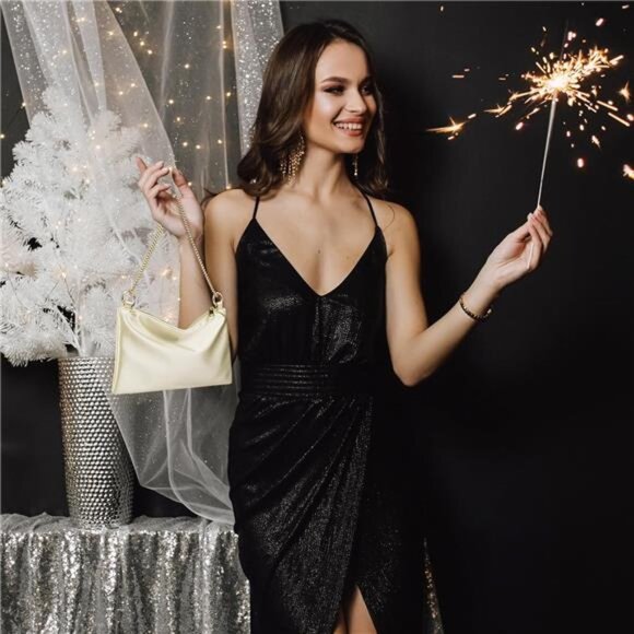 Satin Evening Clutch Purse Wedding Prom Cocktail Party Shoulder Bag for Women - Picture 3 of 7